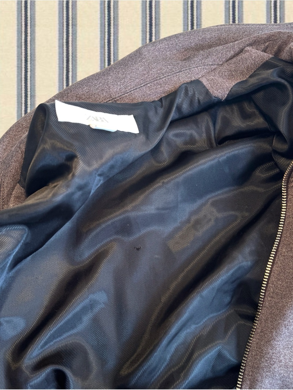 Zara Brown Funnel Neck Bomber Jacket - Picture 4 of 10